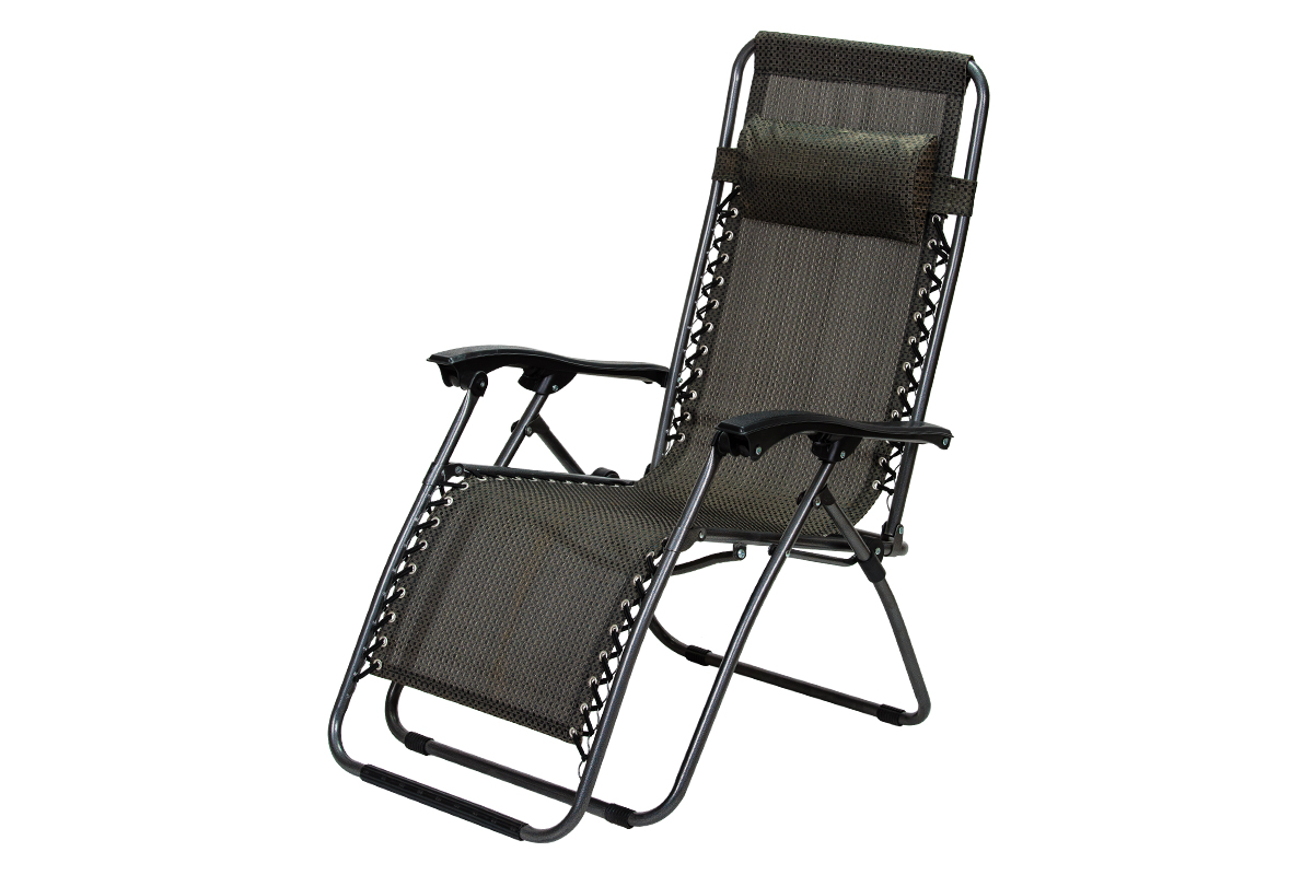 Baštenska stolica podesiva sa jastukom metalna – crno / siva Messina 