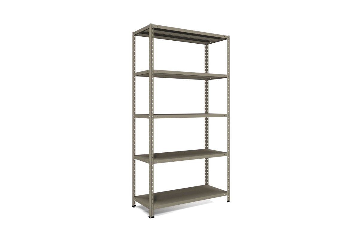 Metalna polica KIT 188 x 100 x 40 cm 5 x 65 kg - siva