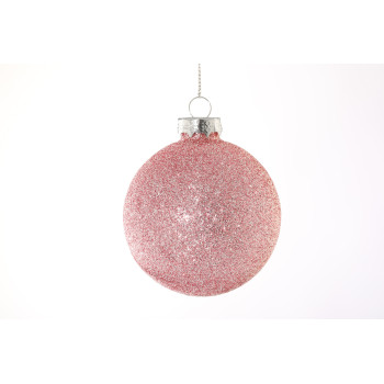 Pink staklena kuglica, 7 cm 