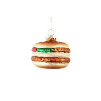 Stakleni hamburger, viseći ukras 