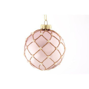 Pink stakleni viseći ukras 