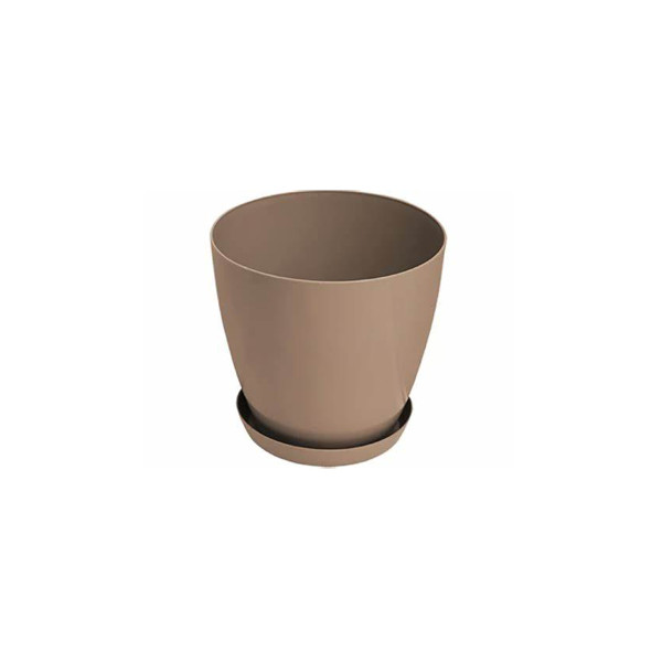 Gardino - saksija lux 14cm moka sa pripadajućim podmetačem 