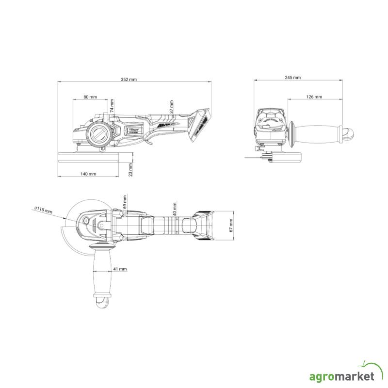 Fuse akumulatorska brushless ugaona brusilica VLP 4520 