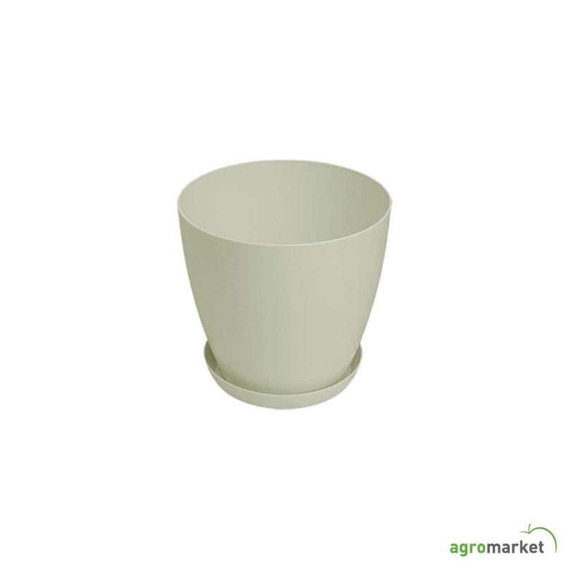 Gardino - saksija lux 14cm bež sa pripadajućim podmetačem
