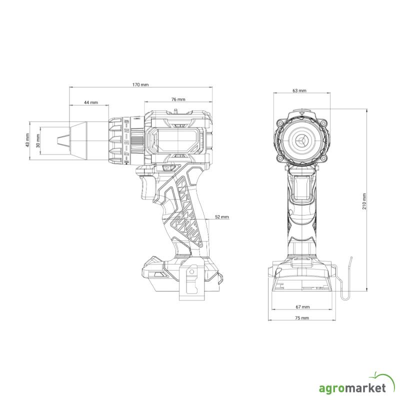 FUSE akumulatorska brushless udarna bušilica Villager VLP 5121 - 2BSC 